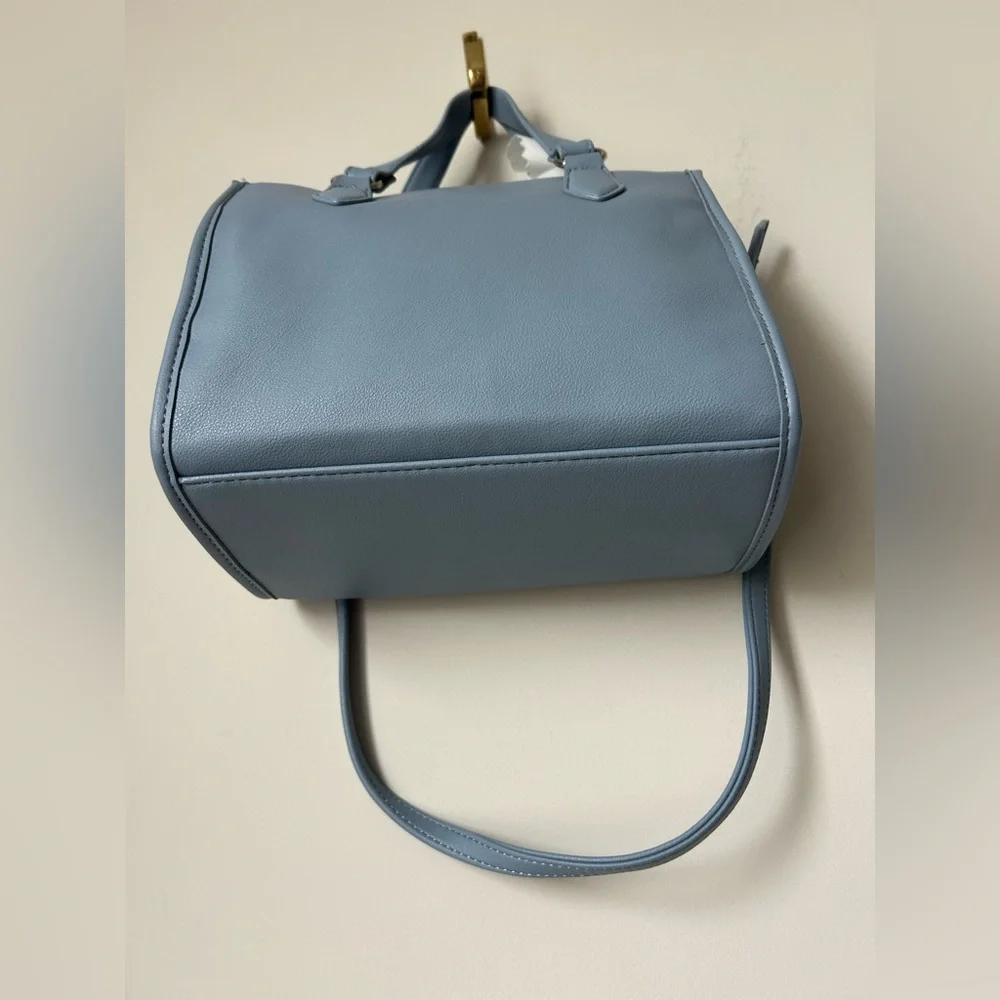Juicy couture blue Crystal logo faux leather Mini tote Bag with strap